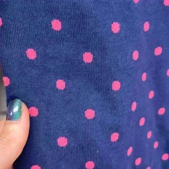 Liz Claiborne 3/4 Sleeve Pullover Polka Dot Sweater Size Petite Small Navy/Pink - Picture 4 of 9